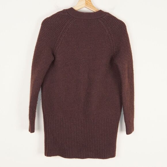 Vince Vee Brown Red Wool Cashmere Blend Cardigan Womens Sz XS Damage - Picture 2 of 11